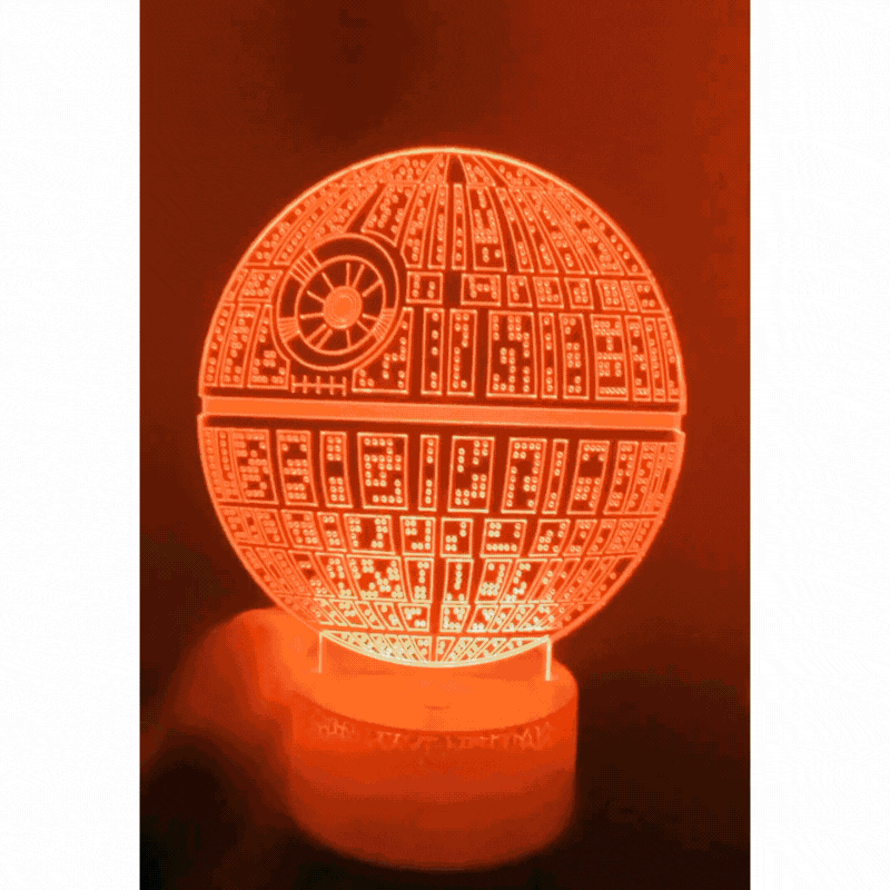 Lámpara 3D Led Estrella de la Muerte Star Wars