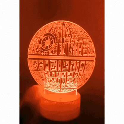 Lámpara 3D Led Estrella de la Muerte Star Wars
