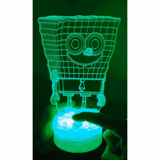 Lámpara 3D Led Bob Esponja Pantalones Cuadrados