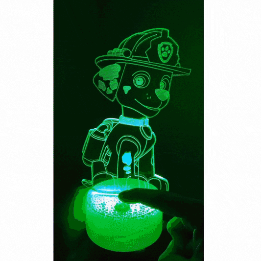 Lámpara 3D Led Marshall Paw Patrol