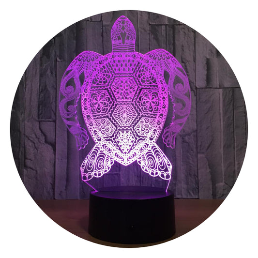 Lámpara 3D Led Tortuga de Mar Mundo Marino 02