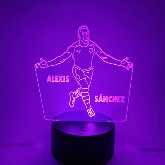 Lámpara De Mesa Alexis Sánchez Fútbol Ilusión 3d