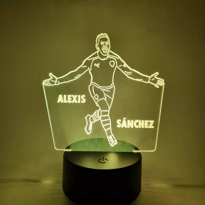 Lámpara De Mesa Alexis Sánchez Fútbol Ilusión 3d