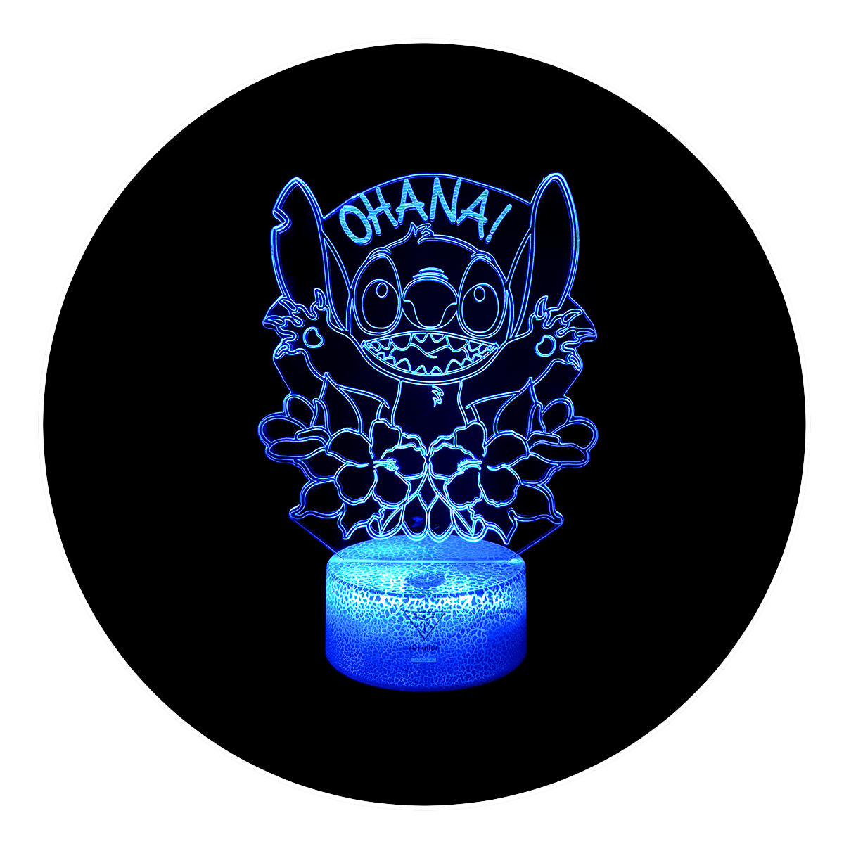 Lámpara 3D Led Stitch Ohana Lilo