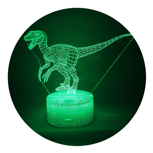 Lámpara 3D Led Velociraptor Mundo Jurásico