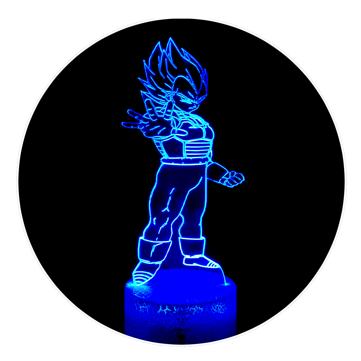 Lámpara 3D Led Principe Vegeta 002 Dragon Ball