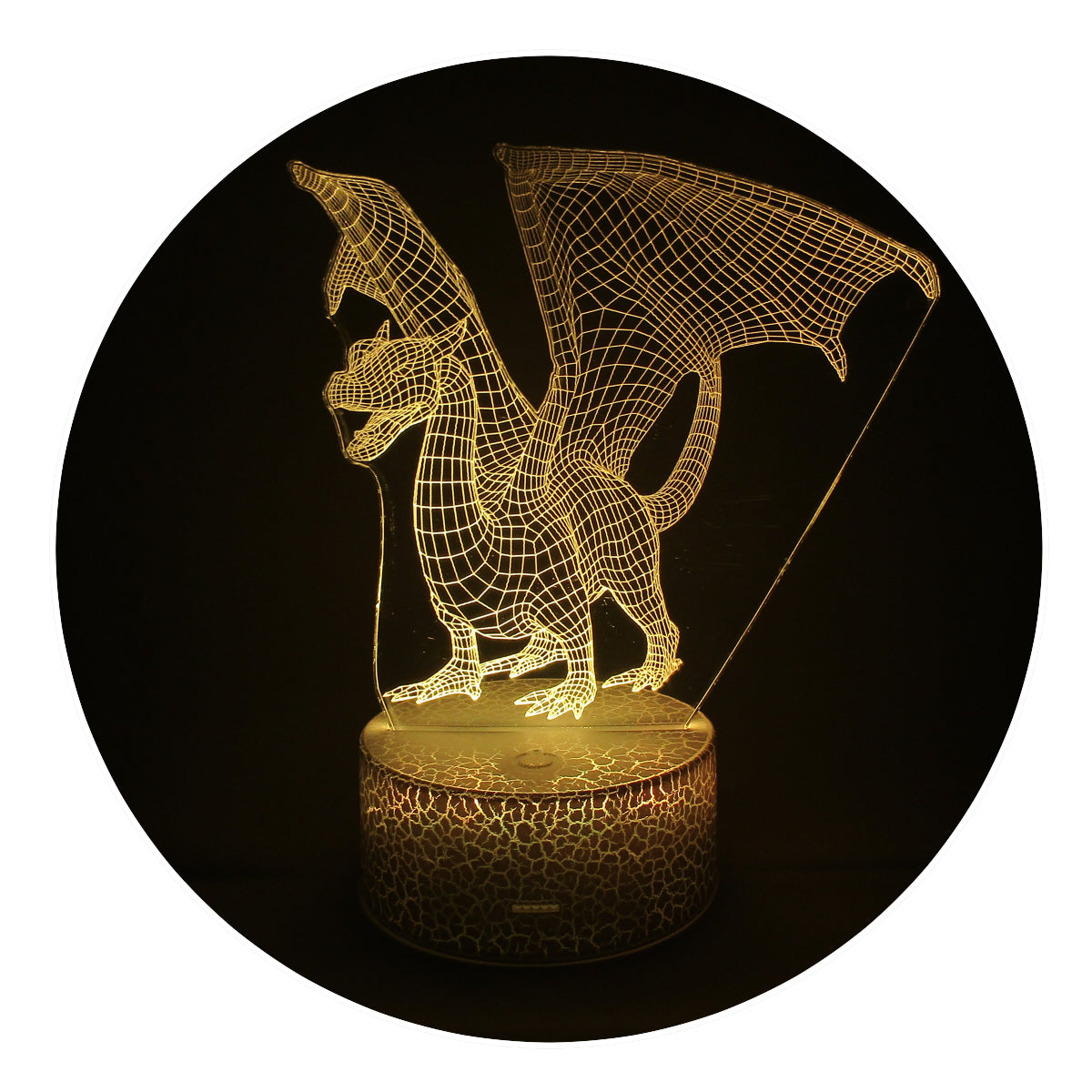 Lámpara 3D Led Dragon Con Alas Gigantes