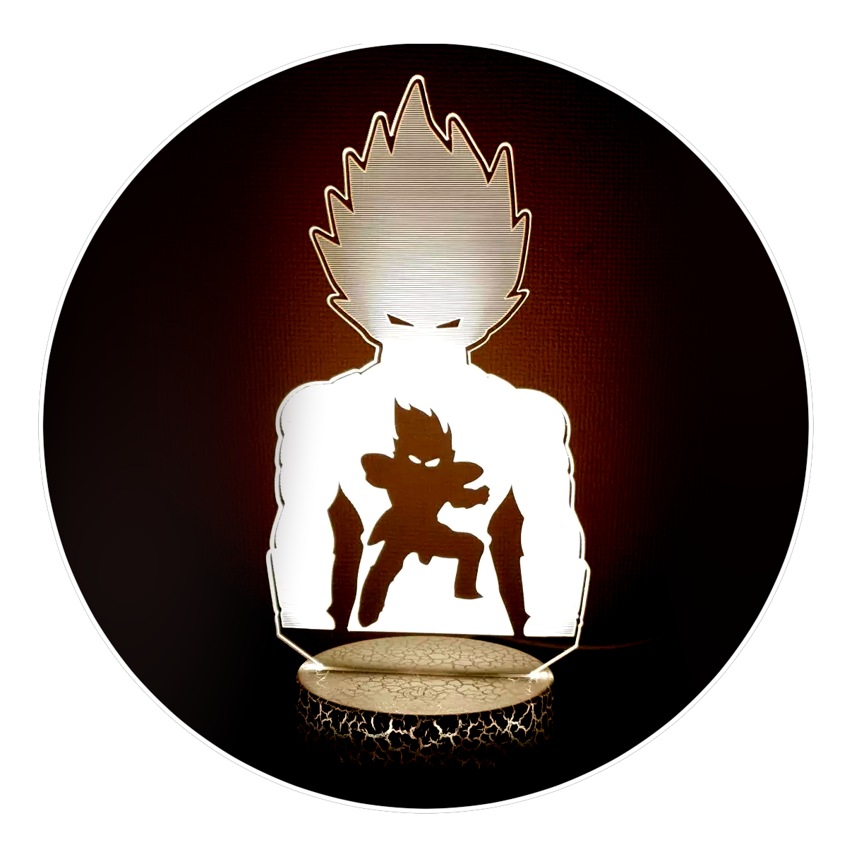 Lámpara 3D Led Principe Vegeta 003 Dragon Ball
