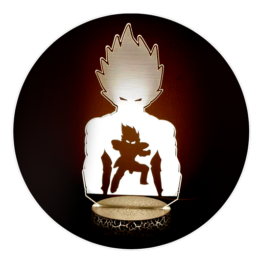 Lámpara 3D Led Principe Vegeta 003 Dragon Ball