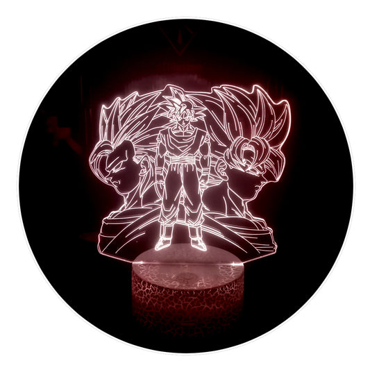Lámpara 3D Led Goku Fases Saiyayin 002