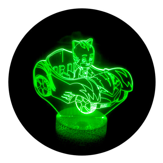 Lámpara 3D Led Catboy Heroes En Pijama