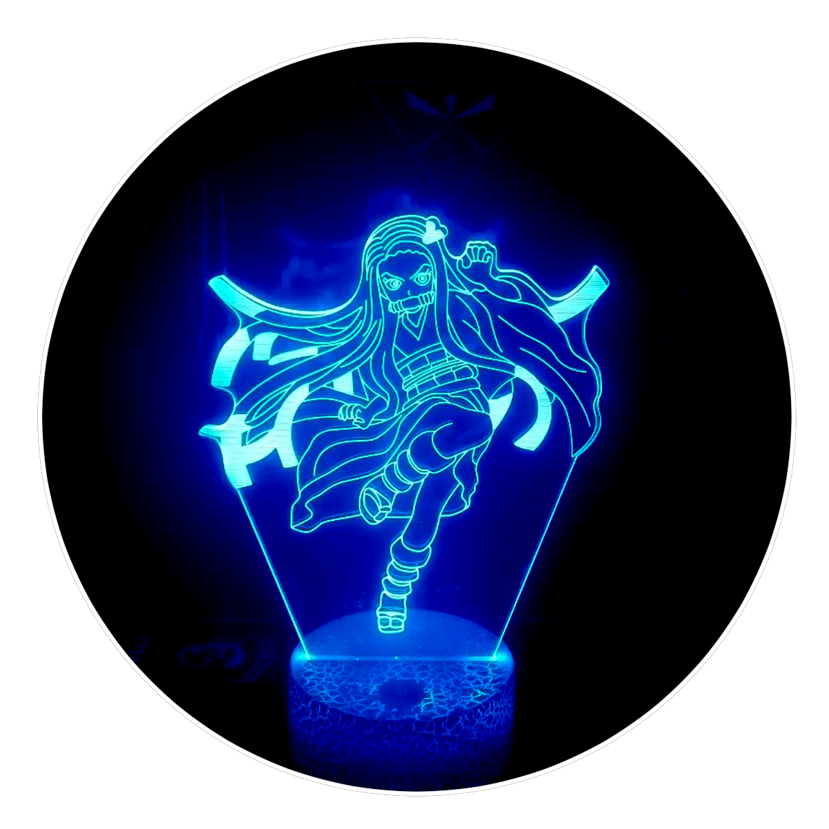 Lámpara 3D Led Nezuko Atacando Kimetsu No Jaiba