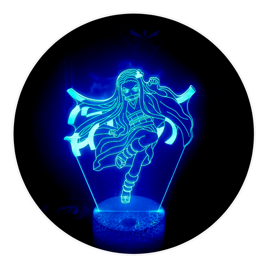 Lámpara 3D Led Nezuko Atacando Kimetsu No Jaiba