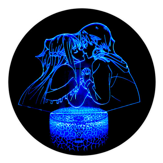 Lámpara 3D Led Kirito X Asuna Sword Art Online