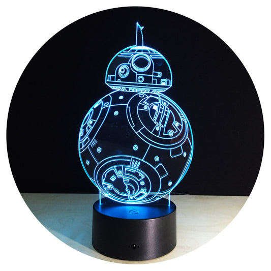 Lámpara 3D Led BB-8 Star Wars