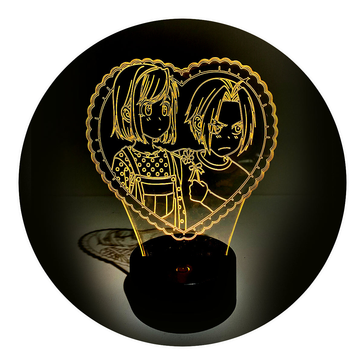 Lámpara 3D Led Full Metal Alchemist Edward Y Winry
