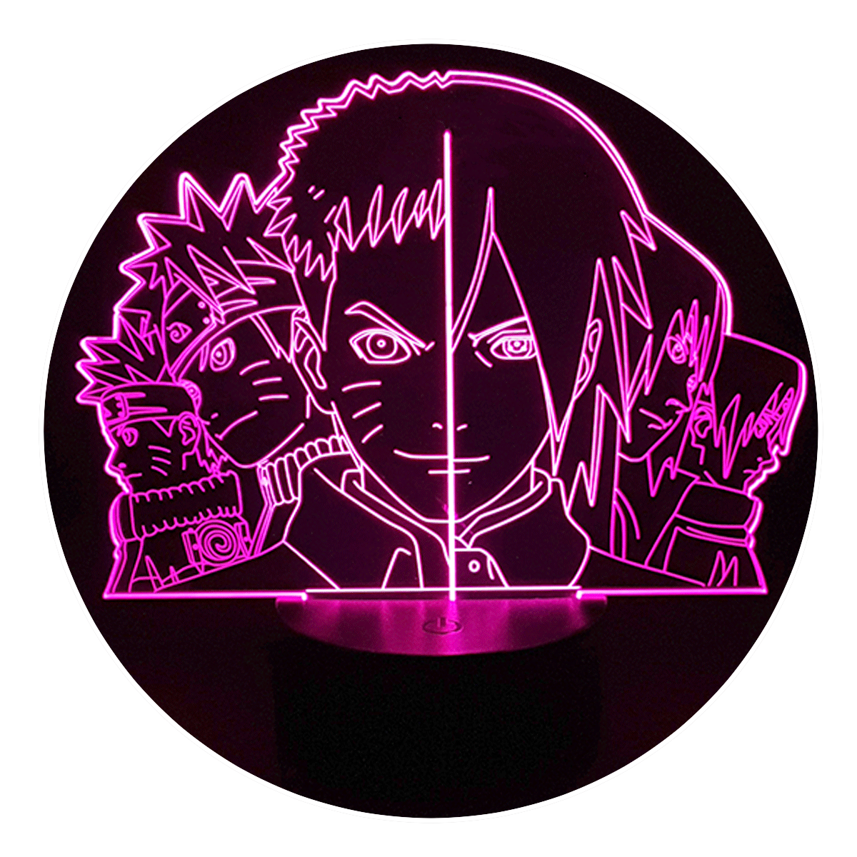 Lámpara 3D Led Sasuke y Naruto Etapas