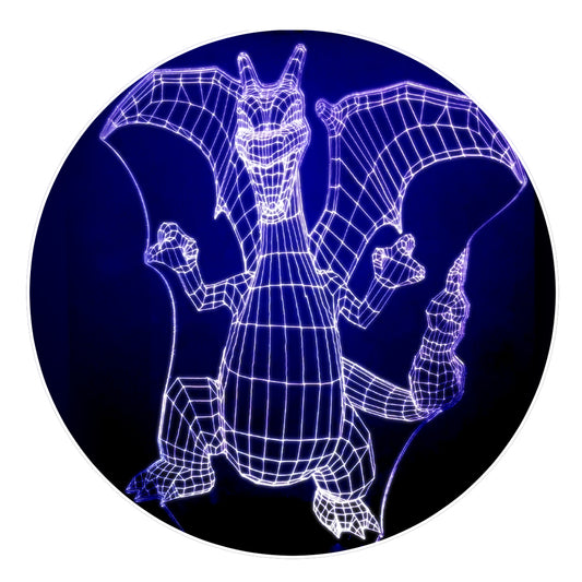 Lámpara 3D Led Charizard Pokemon