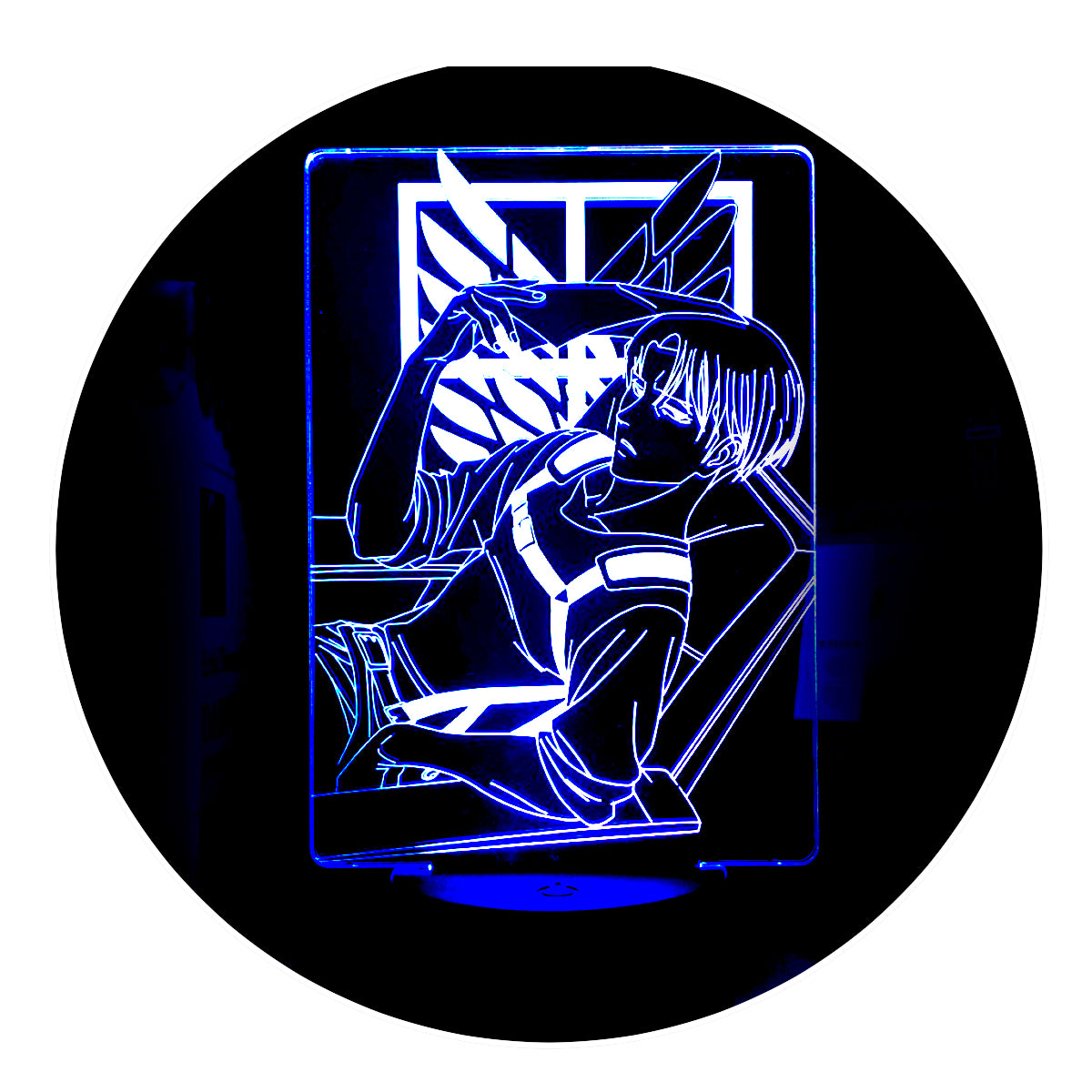 Lámpara 3D Led Capitan Levi Escudo Shingeki No Kyojin