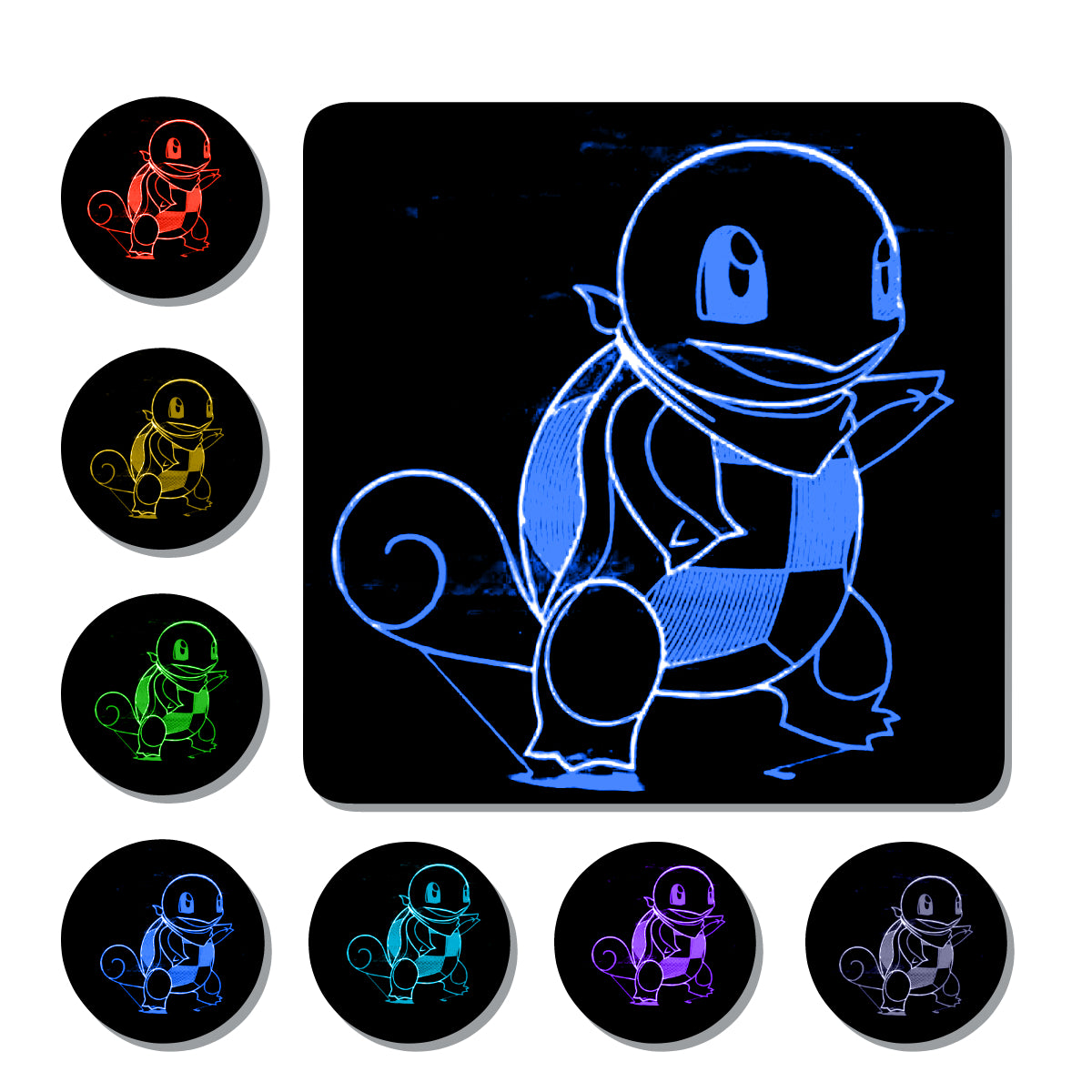 Lámpara 3D Led Squirtle Pokemon