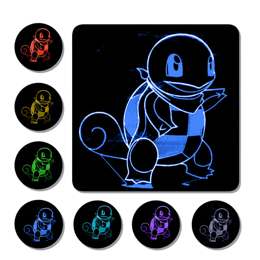 Lámpara 3D Led Squirtle Pokemon