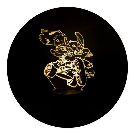 Lámpara 3D Led Stitch y Angela 02