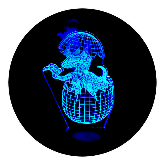Lámpara 3D Led Dinosaurio Bebé Huevo