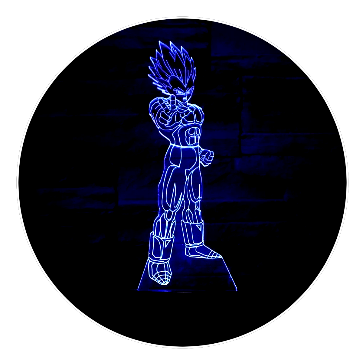 Lámpara 3D Led Principe Vegeta 004 Dragon Ball