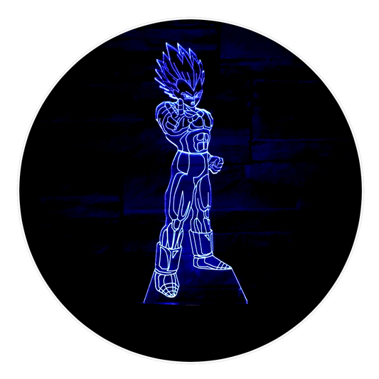 Lámpara 3D Led Principe Vegeta 004 Dragon Ball
