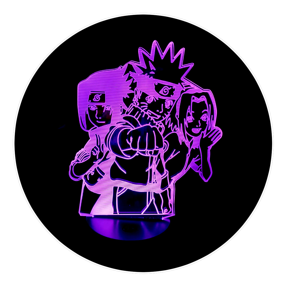 Lámpara 3D Led Sasuke Naruto y Sakura