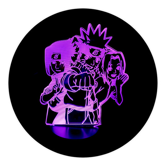 Lámpara 3D Led Sasuke Naruto y Sakura