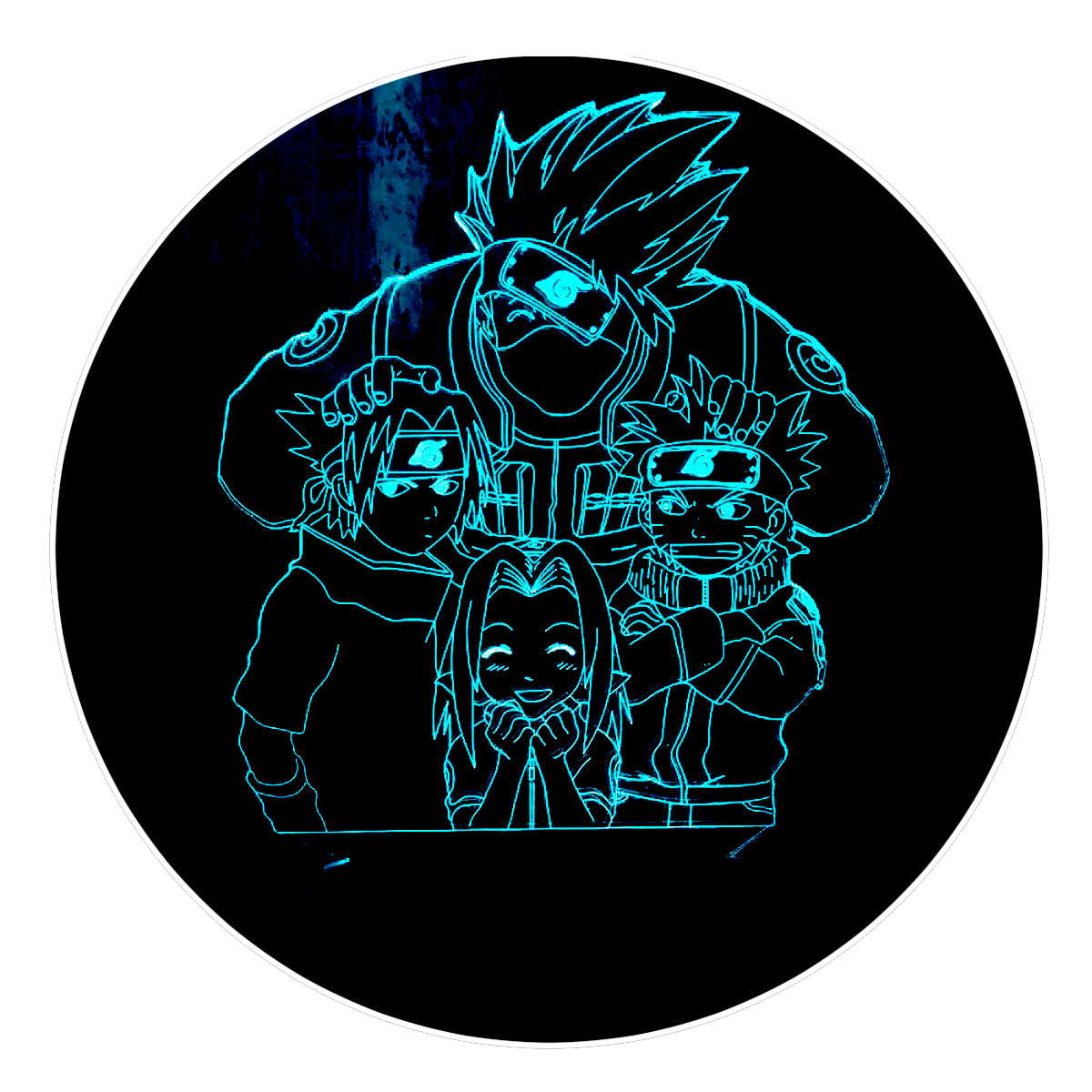 Lámpara 3D Led Naruto Sasuke Sakura y Kakashi 002