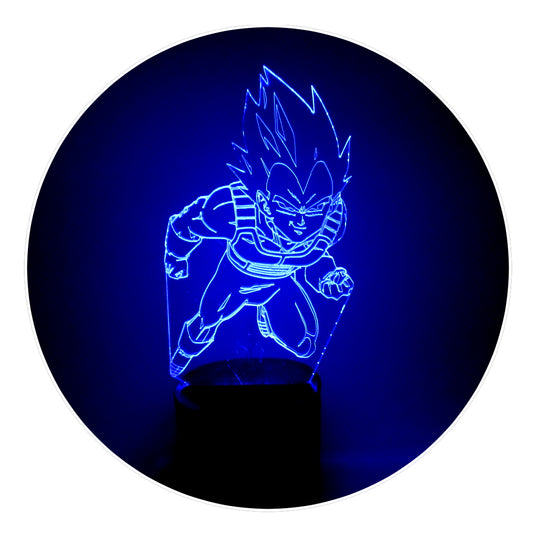 Lámpara 3D Led Príncipe Vegeta Dragon Ball