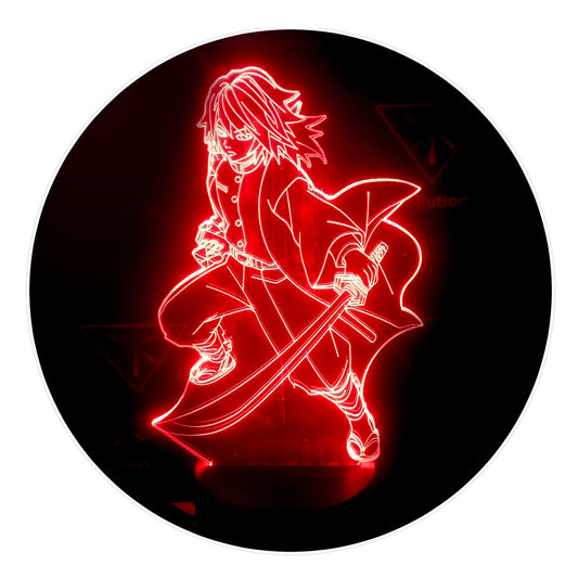 Lámpara 3D Led Tomioka Giyu Kimetsu No Jaiba