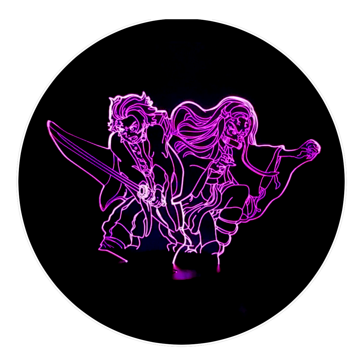 Lámpara 3D Led Tanjiro y Nezuko 002