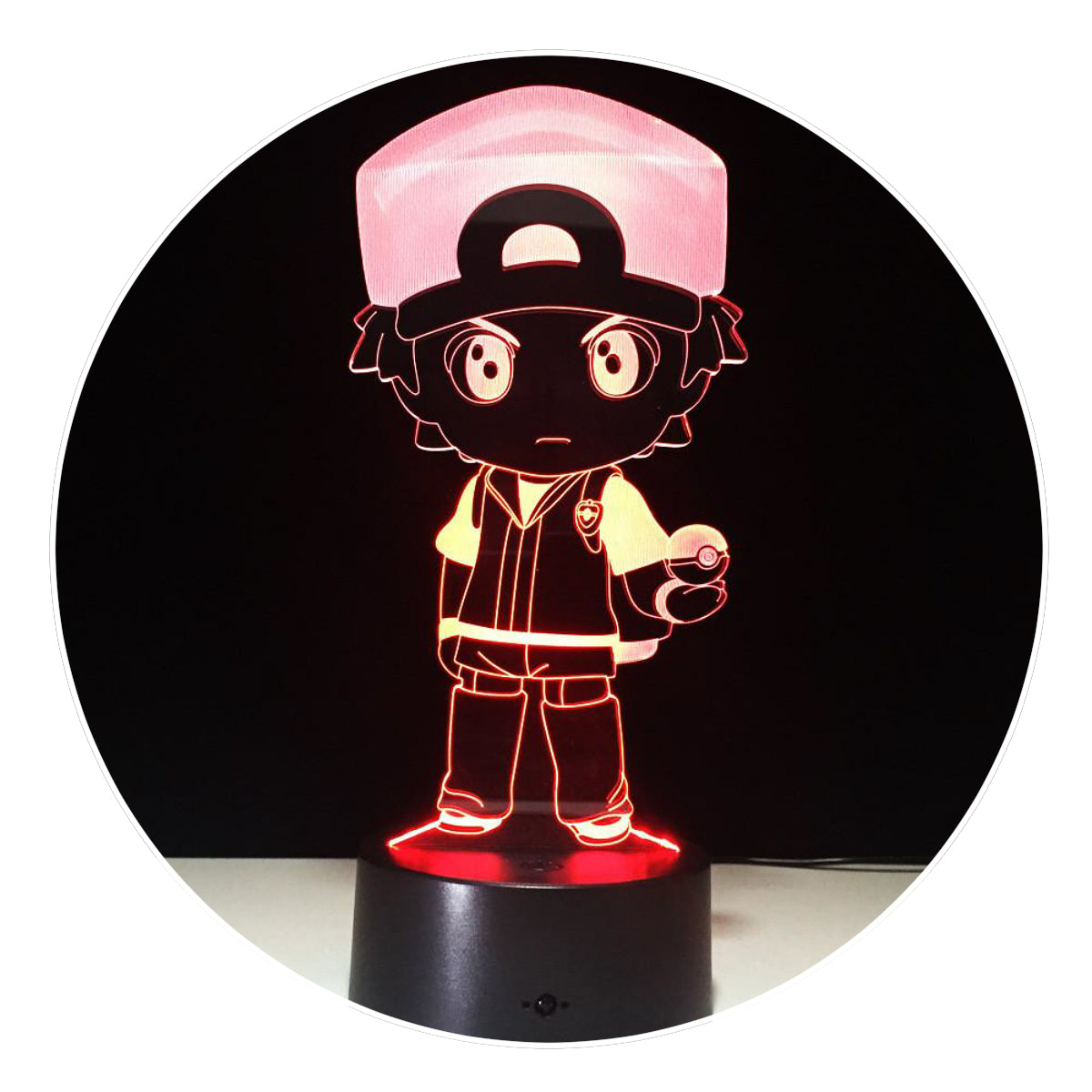 Lámpara 3D Led Ash Ketchum Pokemon