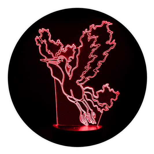 Lámpara 3D Led Moltres Pokemon Legendario
