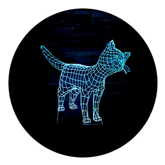 Lámpara 3D Led Gatito Felino Michi 02