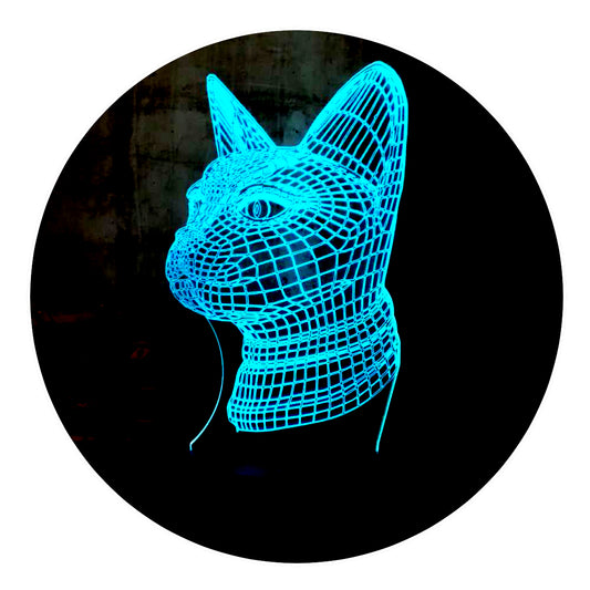 Lámpara 3D Led Gatito Felino Michi 04