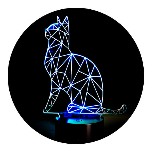 Lámpara 3D Led Gatito Felino Michi 05