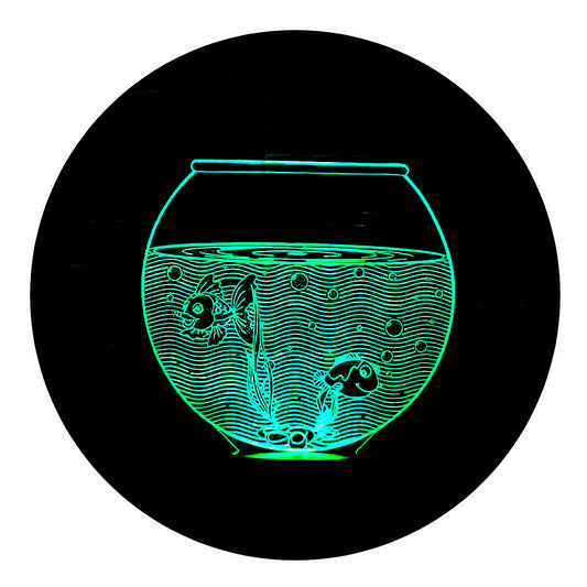 Lámpara 3D Led Peces Mundo Marino