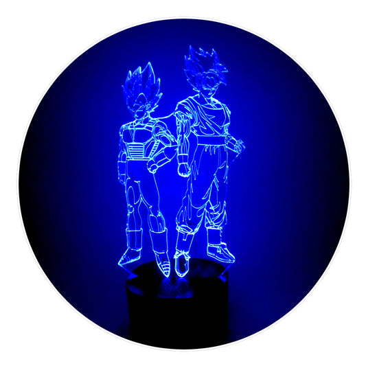 Lámpara 3D Led Vegeta y Goku 002 Dragon Ball