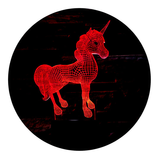 Lámpara 3D Led Unicornio Mágico