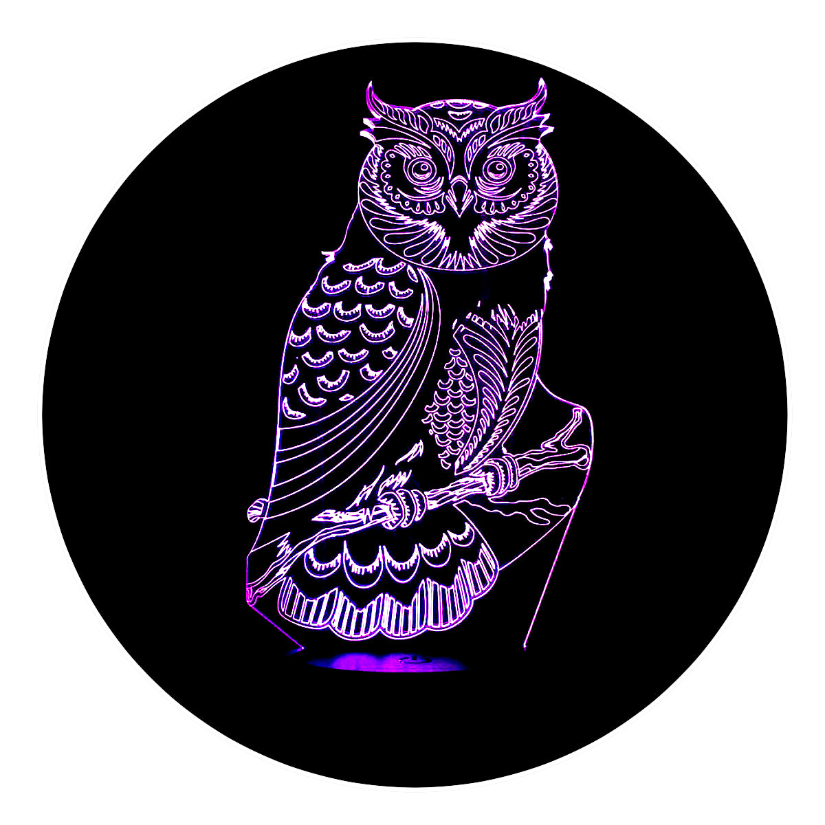 Lámpara 3D Led Búho Mundo Aves