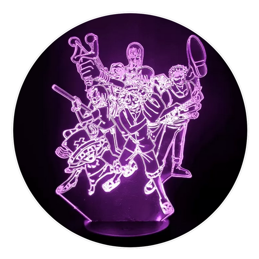 Lámpara 3D Led Piratas de Sombrero de Paja