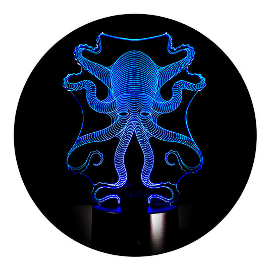 Lámpara 3D Led Pulpo Mundo Marino
