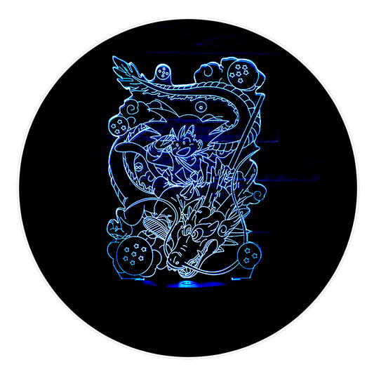 Lámpara 3D Led Son Goku y Shenlong 002
