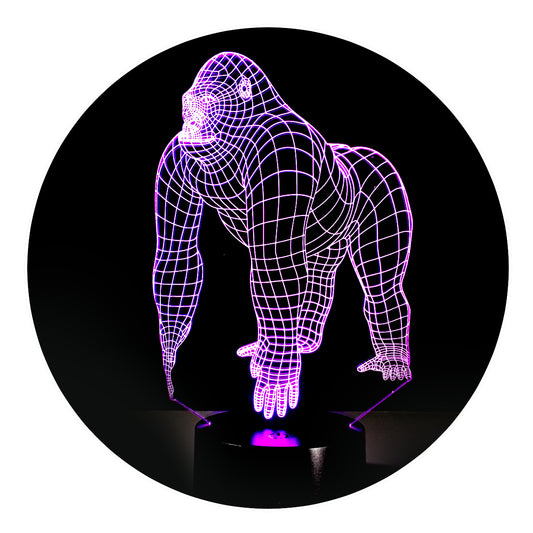 Lámpara 3D Led Orangután Mundo Animal