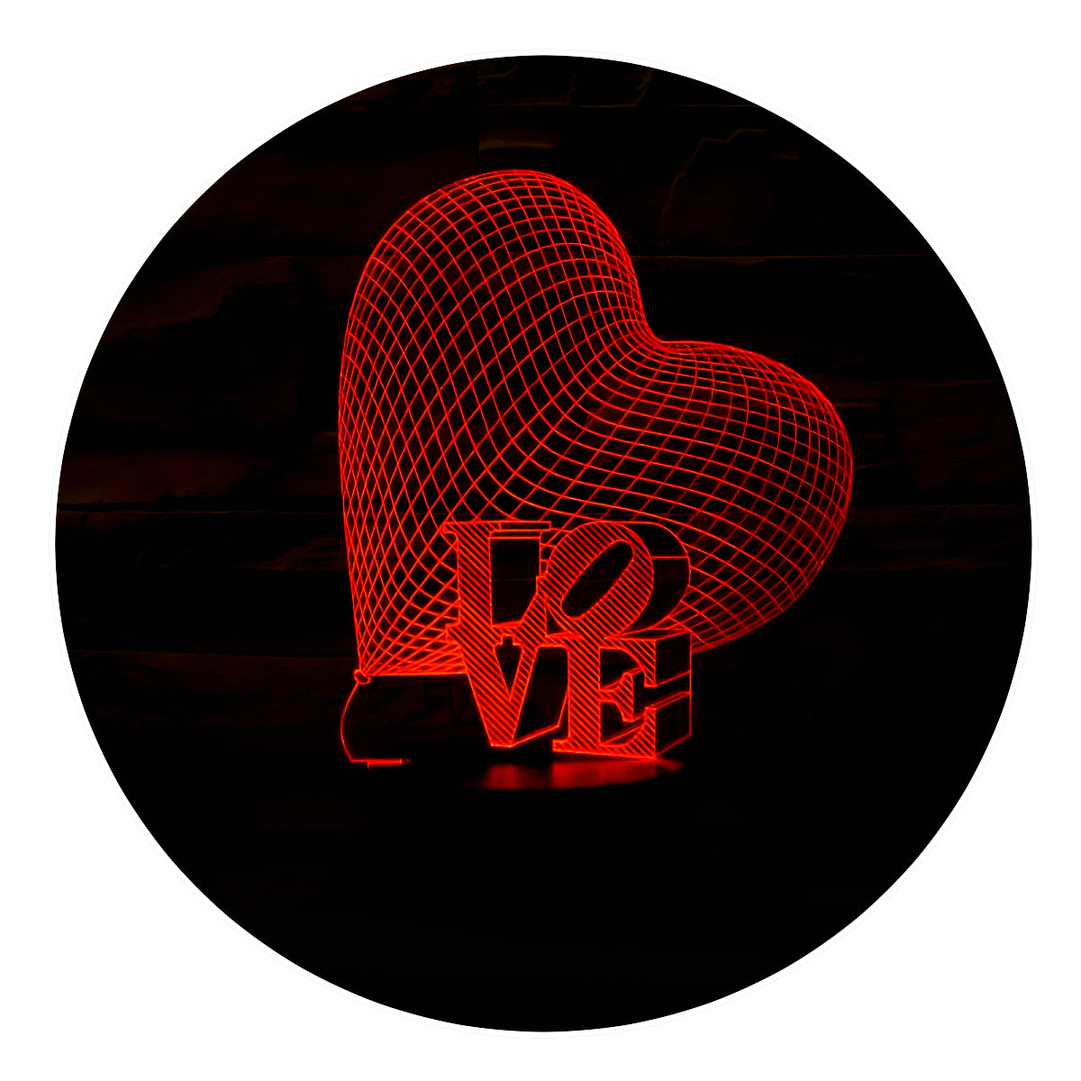 Lámpara 3D Led Love Corazon Amor 04