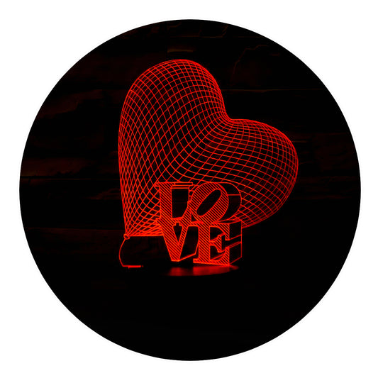 Lámpara 3D Led Love Corazon Amor 04